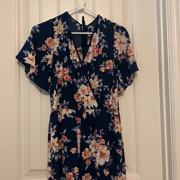 Xhilaration Pants - FLORAL WRAP STYLE JUMPSUIT
